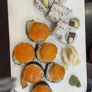 Tuna Roll and Dynamite Roll. DR is deep fried with a fabulous sauce.