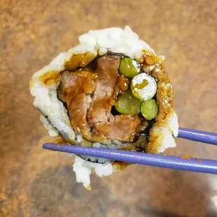 Beef teriyaki with asparagus, delicious!