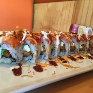 oishi roll (I substituted cucumber for cream cheese)