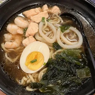 Seafood ramen bowl