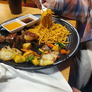 Steak and scallop hibachi