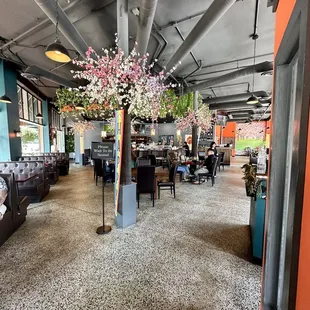 the inside of a restaurant