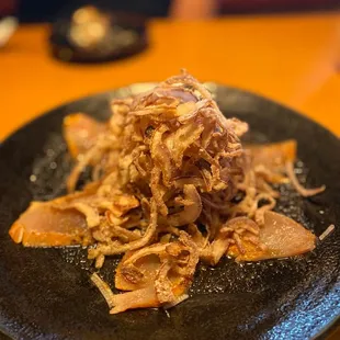 Seared Spicy Albacore with Crispy Onion