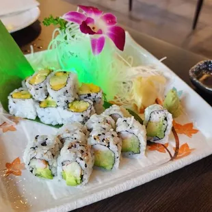 California roll &amp; mango avocado roll which was amazing combination.