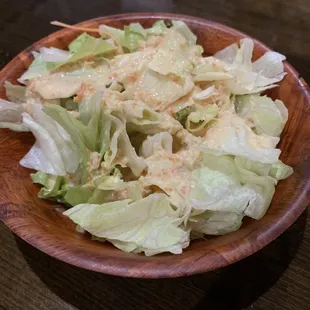 Salad with ginger dressing