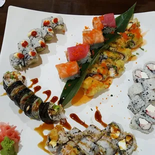 Mexican Roll, Bamboo Roll, Philadelphia Roll, Yaki Roll, Tampo Roll and Fuji Roll