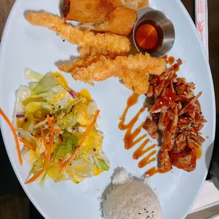 Combo meal: Chicken + Shrimp Tempura
