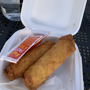 2 piece egg roll.  You need to clearly specify two piece or they will think your ordering two orders which is 8 egg rolls.