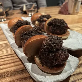 Wagyu sliders with truffle and foie gras