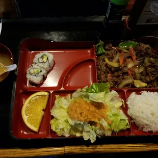 Beef bulgolgi bentonite with miso soup