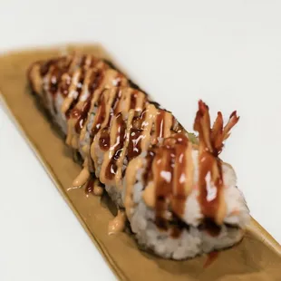 a closeup of the sushi