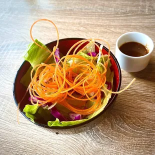 Salad with sesame ginger dressing