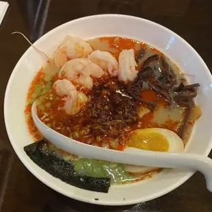 Spicy shrimp ramen without the fish cake
