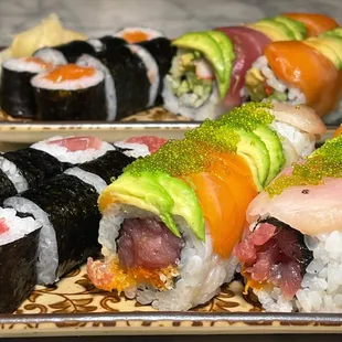 Fantastic Roll, Tuna Roll, Rainbow Roll, Salmon Roll