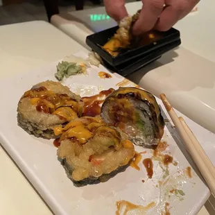 Volcano Roll with no salmon and added cream cheese