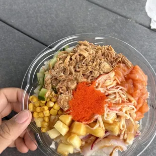 Medium Poke Bowl with Salmon and Tuna