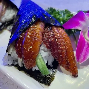 Eel &amp; Cucumber Hand Rolls - so good!
