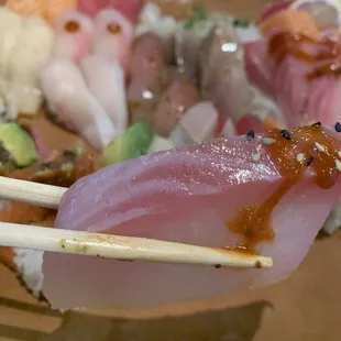 Yellowtail? (7/10) a bit hard/frozen still
