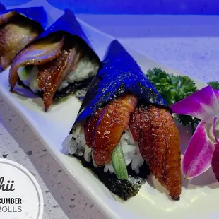 (3) Eel &amp; Cucumber Hand Rolls