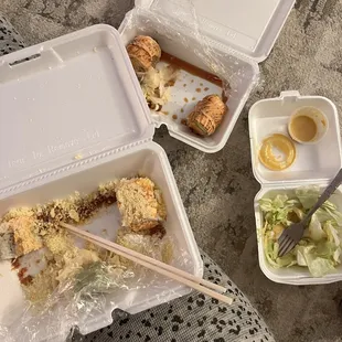 228. Cardinal Roll, side salad, 203. Crunch Munch Roll