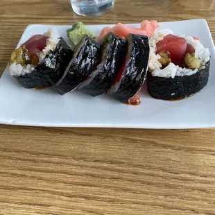Tuna with tempura jalapeño