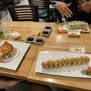 Volcano Roll,  Miami Heat Roll , Veggie Roll