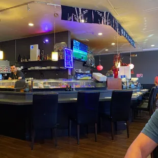 interior, sushi and sashimi