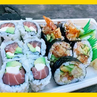 Philadelphia maki and Tempura roll.