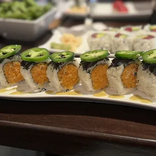 Ninja roll.....this was amazing! I have to order a roll of there is jalapeño!