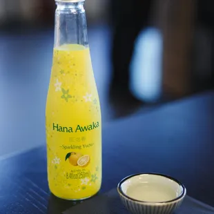 Sparkling yuzu sake