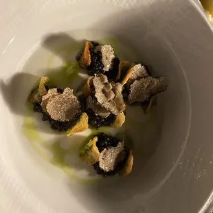 Decadent caviar and crisps appetizer
