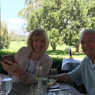 Lunch at Ojai Valley Inn Oaks terrace.