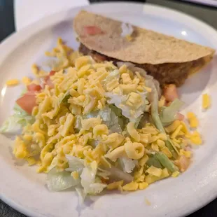 Taco was good with almost side salad level of accompaniment