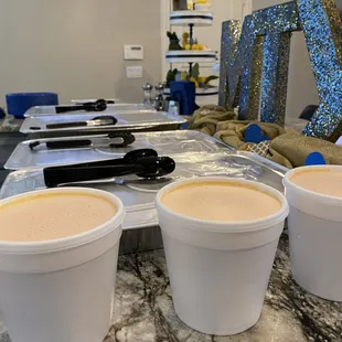 three cups of hot chocolate