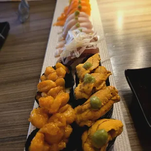 All the sushis with uni sushi as well.