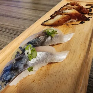 Mackerel and Fresh Water Eel Sushi (2pc)