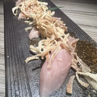 Crunch onion albacore sashimi