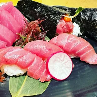 **SPECIAL** Freshly caught tuna, cleaned &amp; cut at OJIYA.  Sashimi, Temaki and Sushi $12.99.  Hurry!! Order it before it is all gone!
