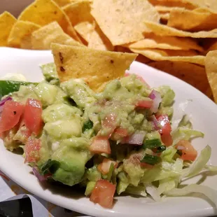 Guacamole nice and chunky with warm chips