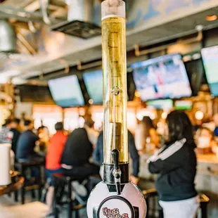 the inside of a sports bar