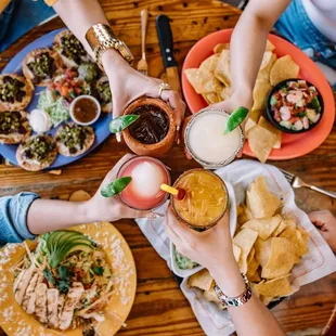 a table full of food
