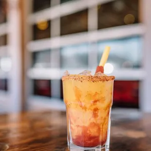 a close up of a drink