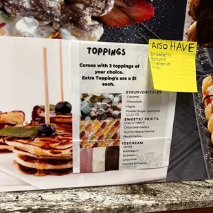Toppings for mini pancakes