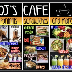 the menus of the restaurant