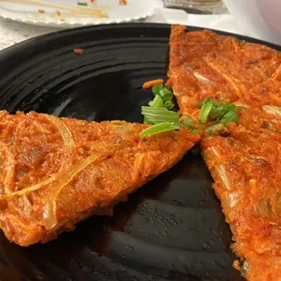 Kimchi pancake! Awesome didn&apos;t last long on the plate