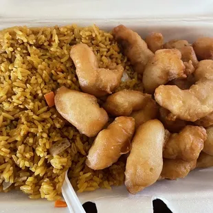 Sweet and sour chicken (lunch)