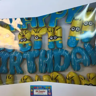 a bag of minion donuts