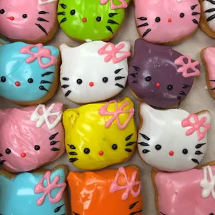 a variety of hello kitty donuts
