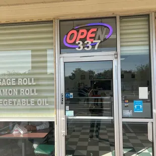 the entrance to the store