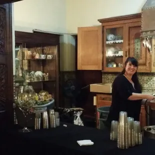 Bartending from the Marland Mansion in Ponca City